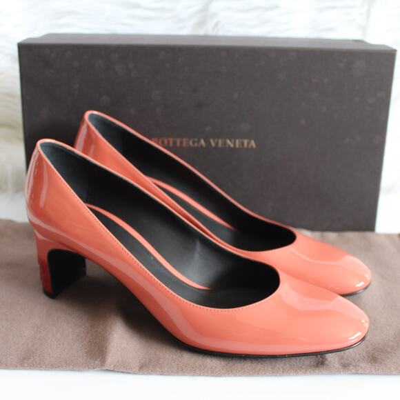 Bottega Veneta Coral Patent Leather Closed Toe Low Pumps - Picture 1 of 12